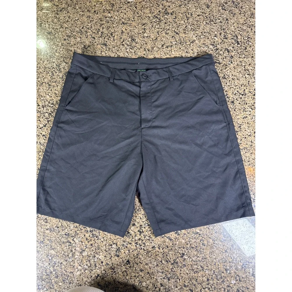 Tek Gear Mens Black Performance Golf Shorts Size 40 Flat Front Athletic RN82382